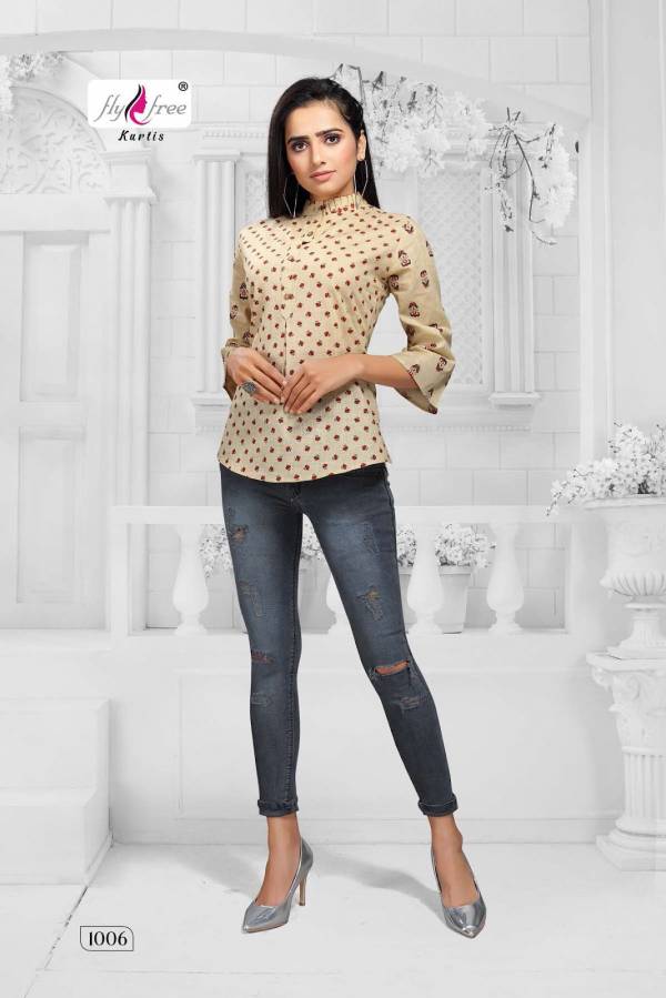 Fly Free Rang 3 Fancy Ethnic Wear Cotton Club Ladies Top Collection